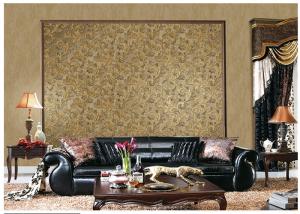 China Brown Contemporary Damask Pattern Wallpaper Peelable With 1.06*10m Roll Size factory