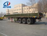 3 Axle 50 Tons Side Drop Flatbed Semi Trailer Bulk Cargo Truck Steel for Long