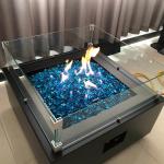 0.4m Square Propane Fire Pit Corten Steel Garden Table With Burner