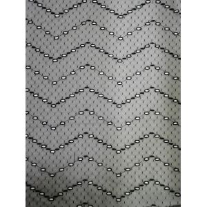 Black Polyester Dot Embroidered Mesh Lace Fabric Eyelet Mesh Fabric