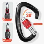 OEM Customized Aluminum Locking Carabiner Clips for Climbing and Hammock Safety