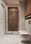 Black And Orange Customized Bathroom L Shaped Bathroom Cabinet ISO9001