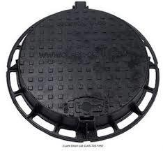 China Black Round Cast Iron Manhole Cover D400 B125 Sand Casting Investment factory