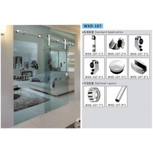 China Bathroom Sliding Door System 107, Stainless Steel 304, Satin MIrror, glass sliding door factory