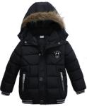 Fashionable Kids Hooded Puffer Jacket , Plain Dyed Boys Down Winter Coat