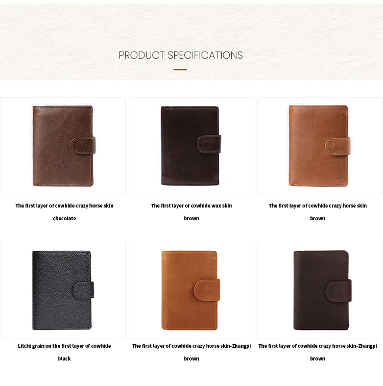 Men's Slim Card Holder Billfold Money Clip Wallet Genuine Leather Small Bag for Rfid