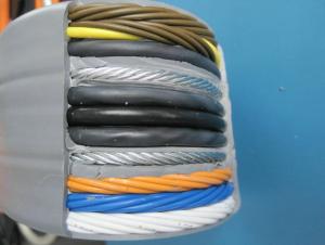 China Flat Traveling Cable for Elevator use, Shielded Flat Travel Cable 64cores with Network Cable STP factory