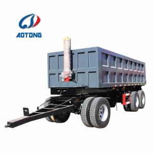 China 20 Ton Cargo Dump Semi Trailer Truck with 2 Axles Full Trailer Drawbar and Leaf Spring factory