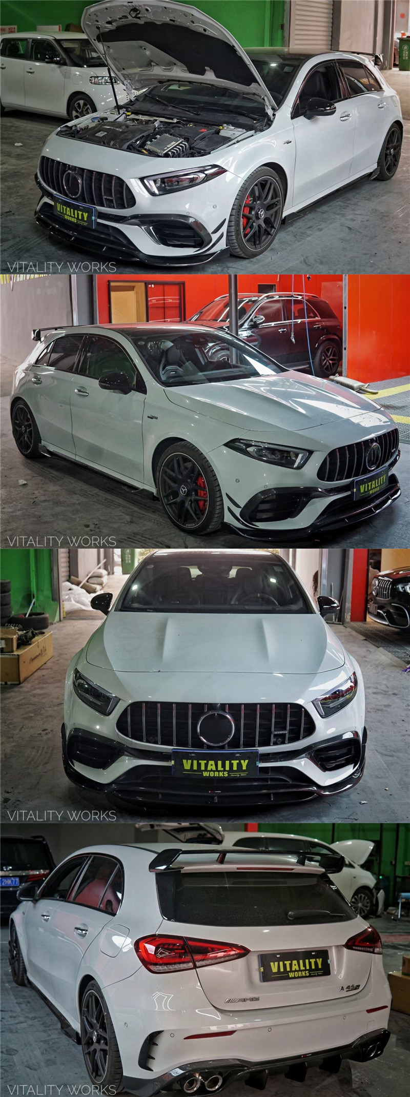 New Product Carbon Fiber Body Kit for Mercedes CLA45S W177 CLA45S W177 Carbon Fiber Front Shovel Diffuser Spoiler