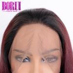 Long Straight 99j Color Virgin Hair Lace Frontal Wig