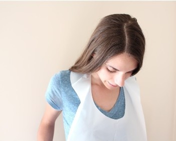 Food Industry Disposable Plastic Aprons Blue HDPE LDPE Smooth On Block