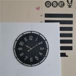 Home Decor Black Round Hollow Carved Wall Clock