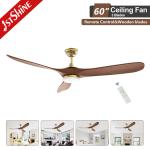 Modern Europe Style Ceiling Fan With Led Light Villa Ac Dc 3 Blade Wooden