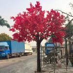 2m Height Real Touch Artificial Flowers Peach Blossom Fake Pink Sakura Tree