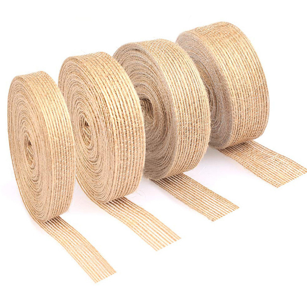 Customize Loose Weave Burlap Ribbon For Gift Packing Decoration