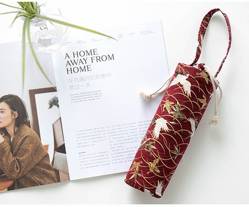 Portable Drawstring Cotton Insulated Bottle Sleeve