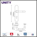 EN1634-1 fire rated door handles for 72mm/85mm euro mortice locks