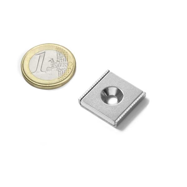 NdFeb Block Magnet Steel Channel POT with 1 Countersunk Hole For Industry