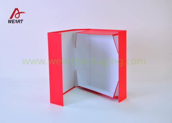 Black & Red Packaging Flat Gift Boxes For Scarves , Medium Sized Apparel Gift