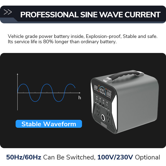 1000W LiFePO4 Battery Portable Power Station Outdoor Camping Fishing Power Bank