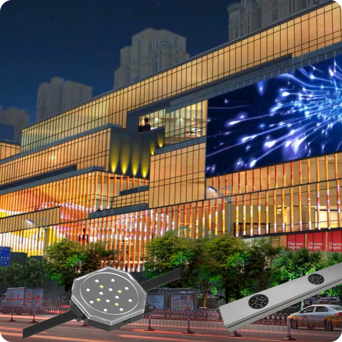 Outdoor Building Lighting Curtain Wall Mesh Screen DC12V 4LEDS