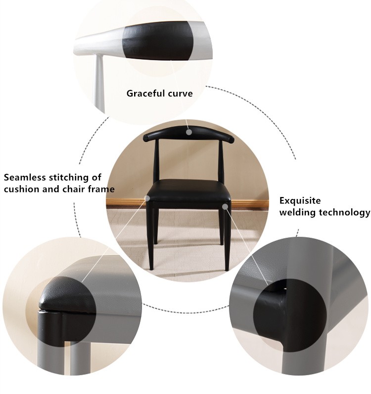 Modern PU Dining Chairs , Leather Metal Hans Wegner Dining Chair
