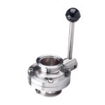 WZ Ss 304 316 Stainless Steel Valved Vacuum Tri-clamp Butterfly Valve for Pipe