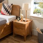European Style Bedroom Furniture Imported Oak Night Stand Bedside Table Wood