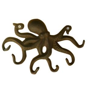 China Wall Mounted Creative Octopus Cast Iron Hat Hooks factory