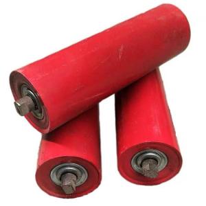 China CEMA Galvanized Painting Rubber Conveyor Rollers For Electronic Belt Conveyor factory