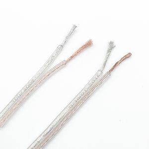 Copper Core Tinned Copper Transparent Speaker Cable , PVC Sheathed Cable Gold