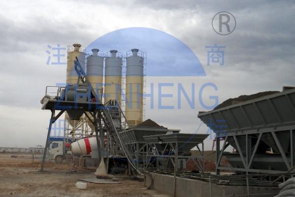 HZS50 Fixed Precast Concrete Batching Plant, Portable Concrete Mixing Station