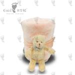 Baby Purple Newborn Comforter Toy Flannel Bear Plush Blanket 72 X 83cm