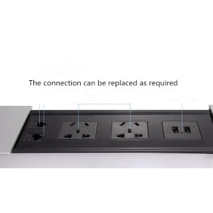 Aluminum Alloy Conference Table Socket Multimedia Information Box , Multi -