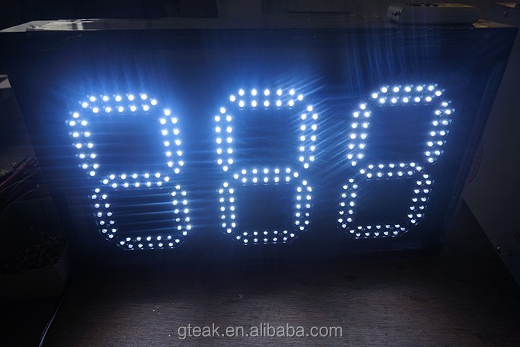 shenzhen guangzhou gas station price board red white blue green  7 segment digital led  gas price sign for gas station
