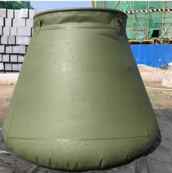 Army Self-Standing PVC Foldable Rain Water Tank Round Top For Fire Fighting 2500L