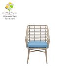 Powder Coated Frame Garden Rattan Chair for Water-proof and Sun-proof Outdoor