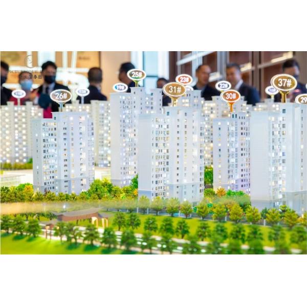 Complex Modern Residential Architectural Models 1:100 Scale Model High Rise Buildings