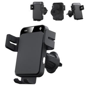 China Sliding Cover Magsafe Wireless Car Charger Three Way Automatic Adjustment Clamp Arm factory