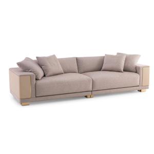 China Luxury Leather Living Room Furniture Italian Fabric Sectional Sofa Set factory