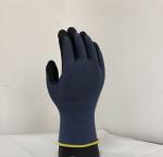 Seamless Polyester Spandex Knitting Black Nitrile Gloves For Automotive