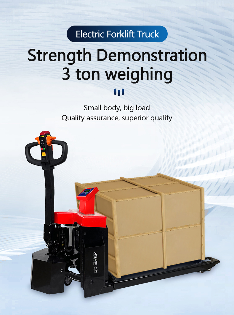 1-3t Wide Electric Forklifts with Scale and 30mm Ground Clearance