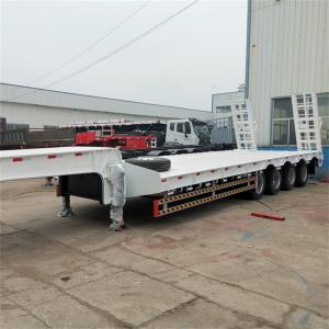 China 40-100ton Load 4 Axle Low Bed Semi-Trailer with 16 Tires and 12R20 Tire Model JOST Kingpin Bolted or Welded factory