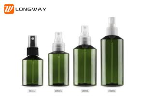 China Travel Plastic green Slopping Shape Bottle with Aluminium Spray Pump for Cosmetic Toner Packing factory