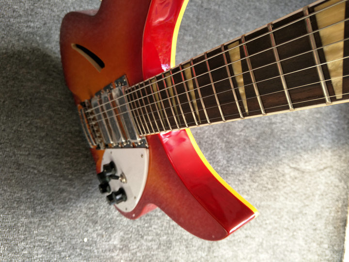 New Arrival rickenback 360 electric guitar Ricken 325 3 pickups electric guitar Rick custom guitar in cherry sunburst