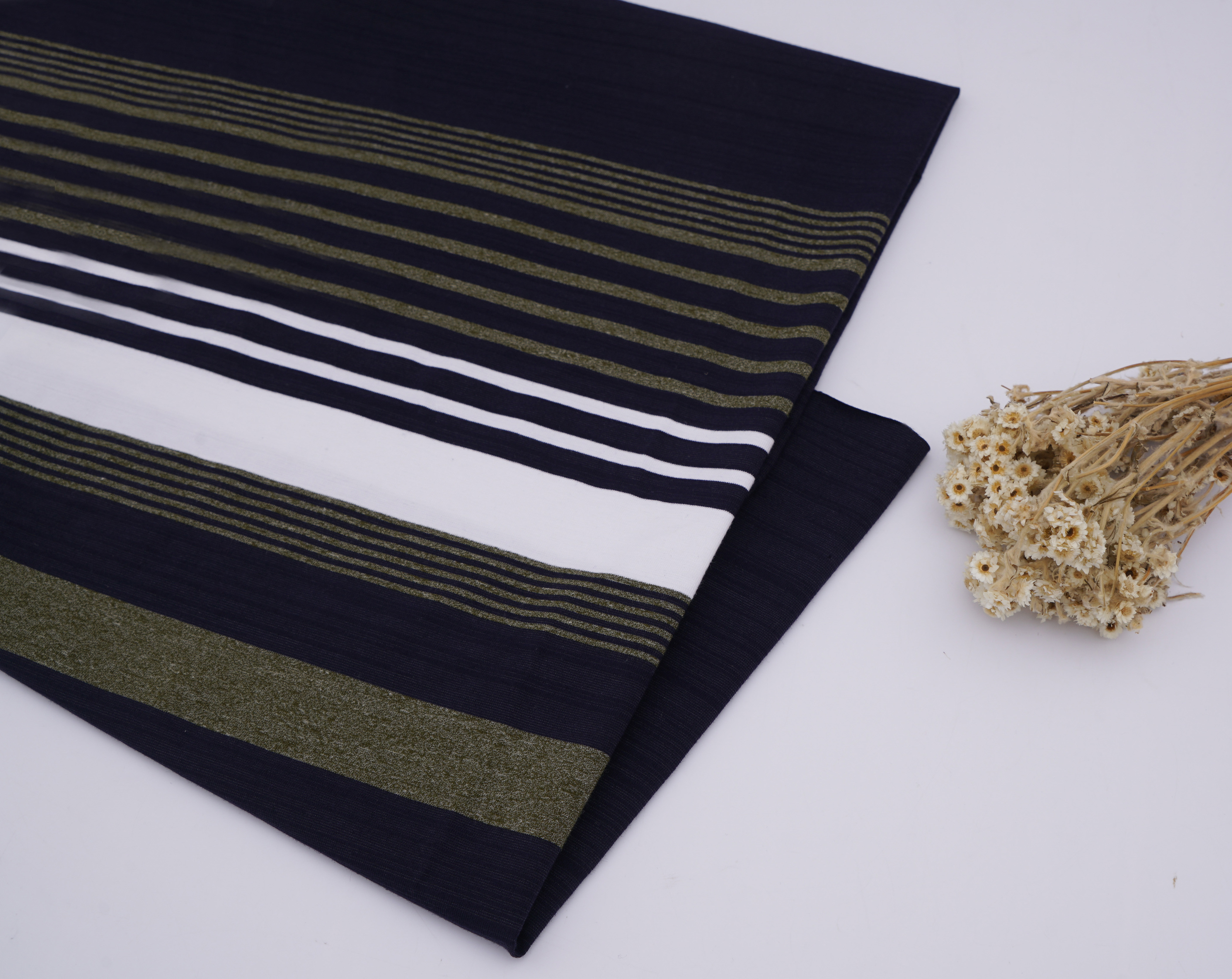 Soft And Comfortable Versatile Striped Material Fabric For T-Shirt