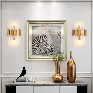 China G9 LED Functional Decor Modern Crystal Wall Sconces Gold Finish factory