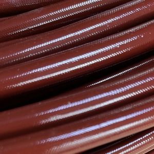 8mm Silicone Fiberglass Sleeve Brown Red Braided Coated