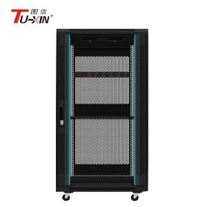China Cold Rolled Steel Mobile Server Rack 22u IP20 Protection With Mesh Door On Wheels factory