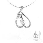 Women Fine Jewelry White Gold Love Shape Diamonds Pendant Necklace (GDN004)